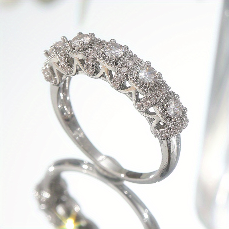 Copper Stackable Ring Set with CZ, Vacation Style, Christmas Wedding Ring Gift